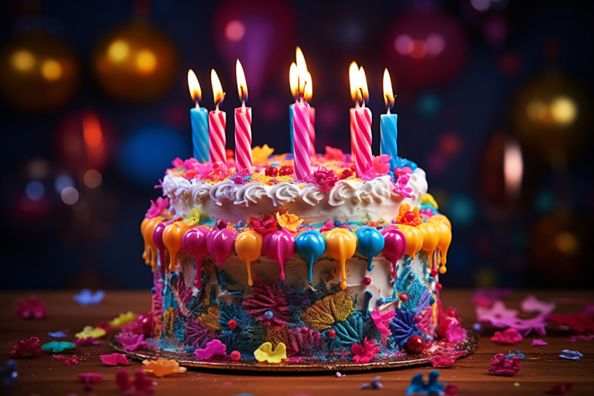 Festive cake with candles