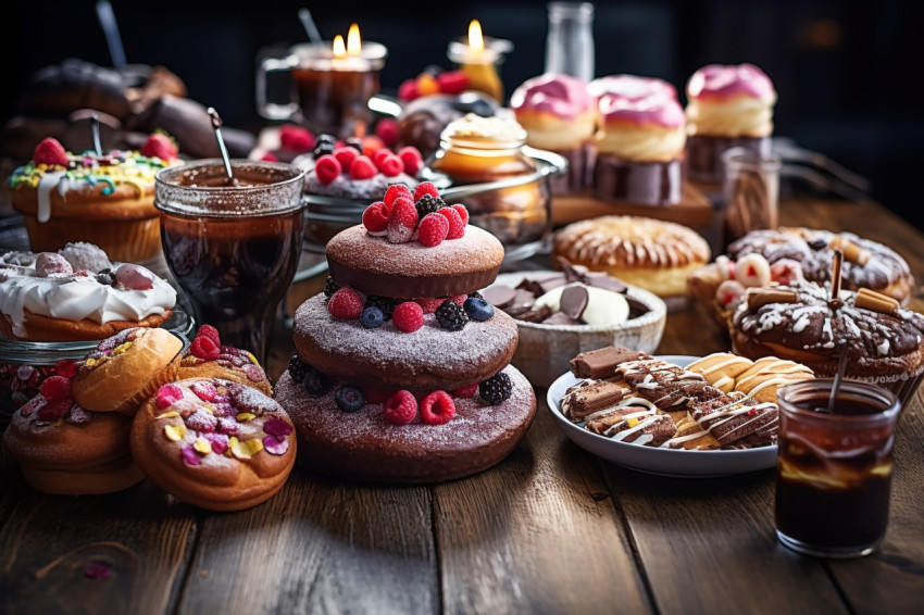 Dessert table with a variety of sweet treats