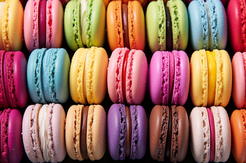 Macaron display with various flavors