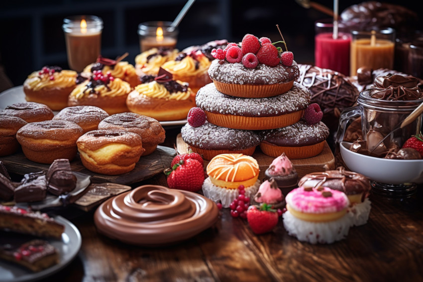 Dessert table with a variety of sweet treats