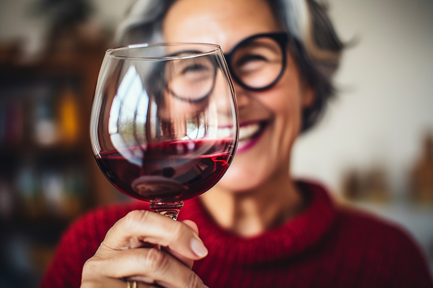 Woman toasting at a special event