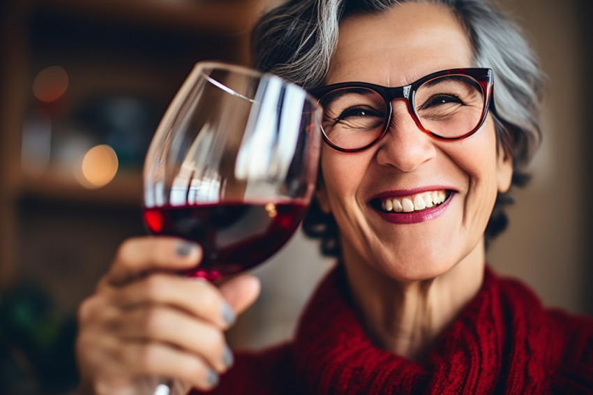 Woman toasting at a special event