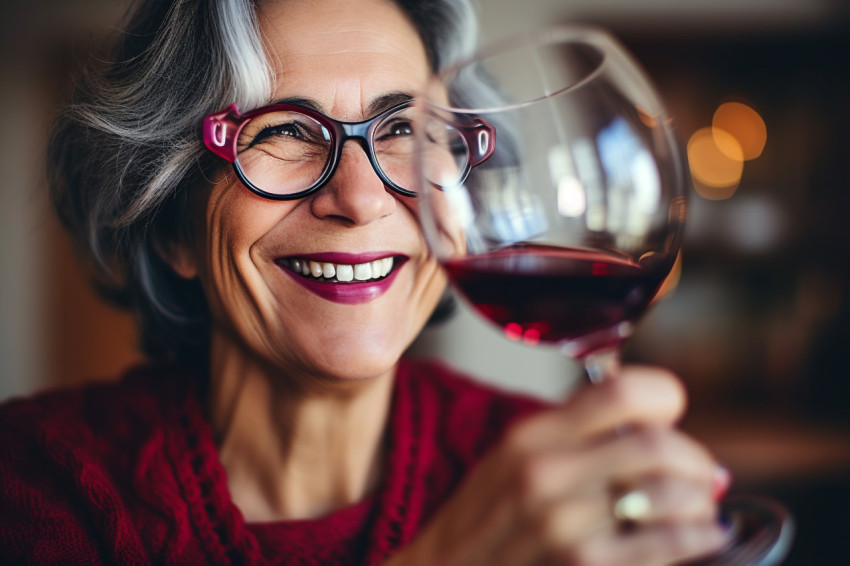 Woman toasting at a special event