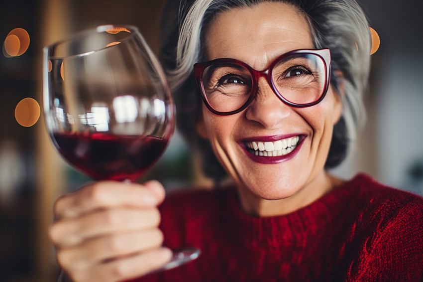 Woman toasting at a special event