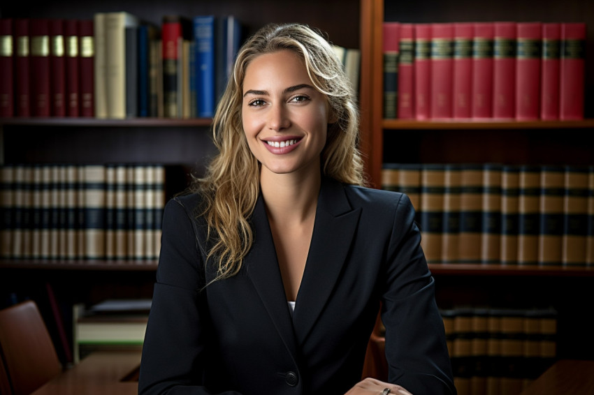 Approachable female lawyer with a welcoming smile