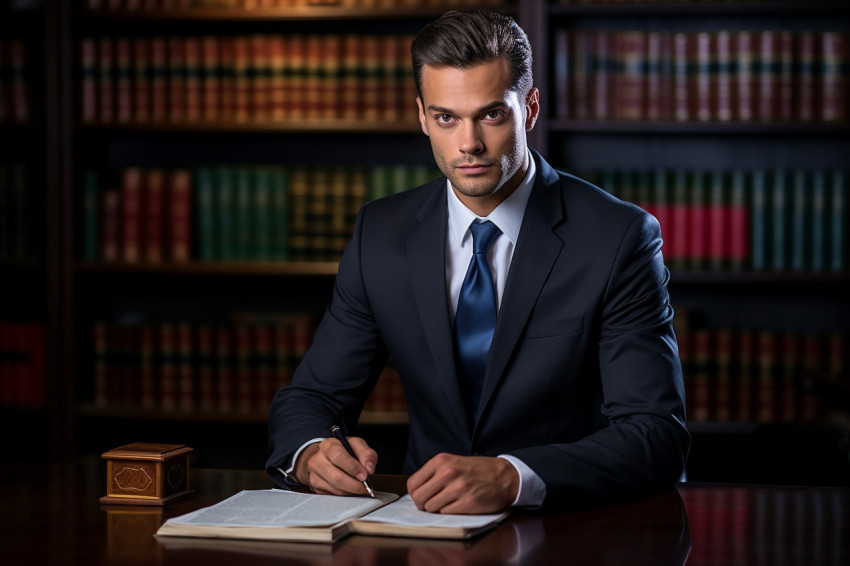 Confident corporate lawyer with strong business acumen