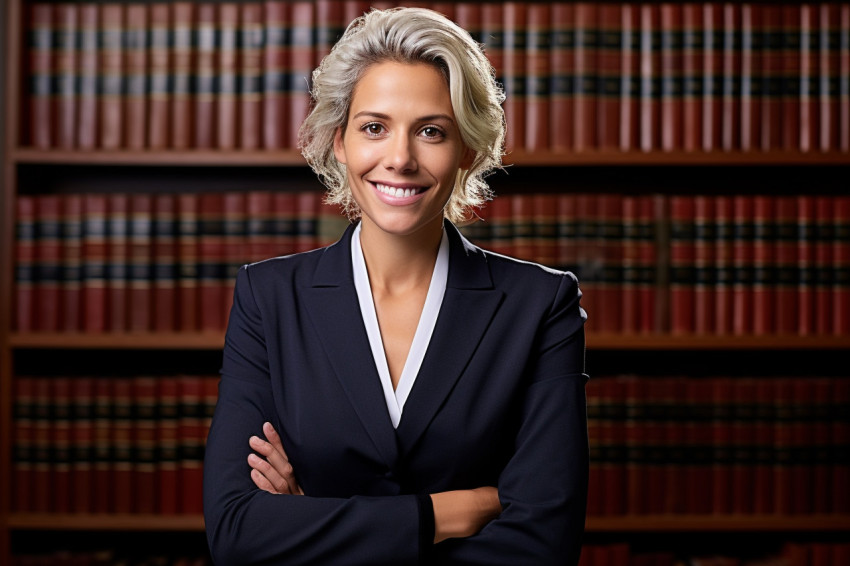 Approachable female lawyer with a welcoming smile