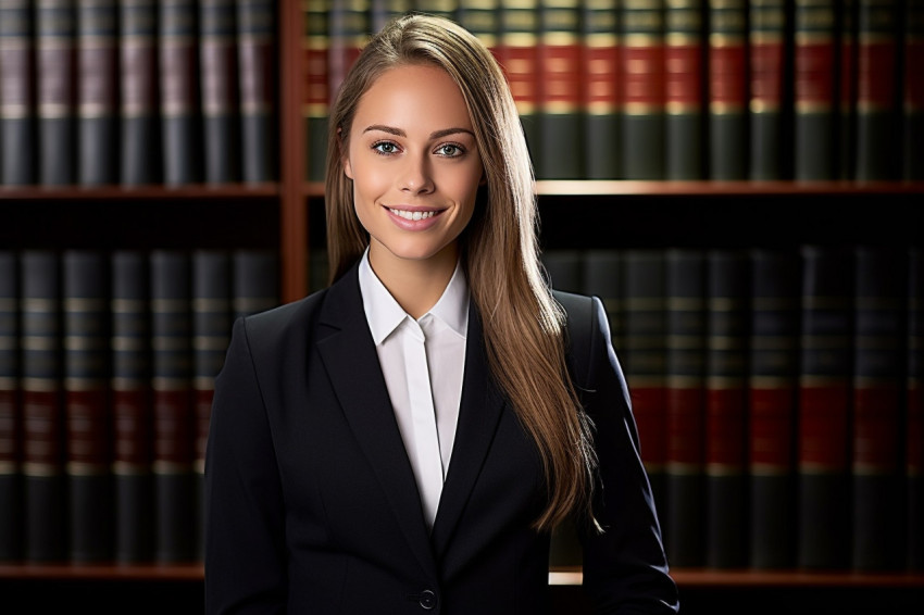 Approachable female attorney with a friendly demeanor