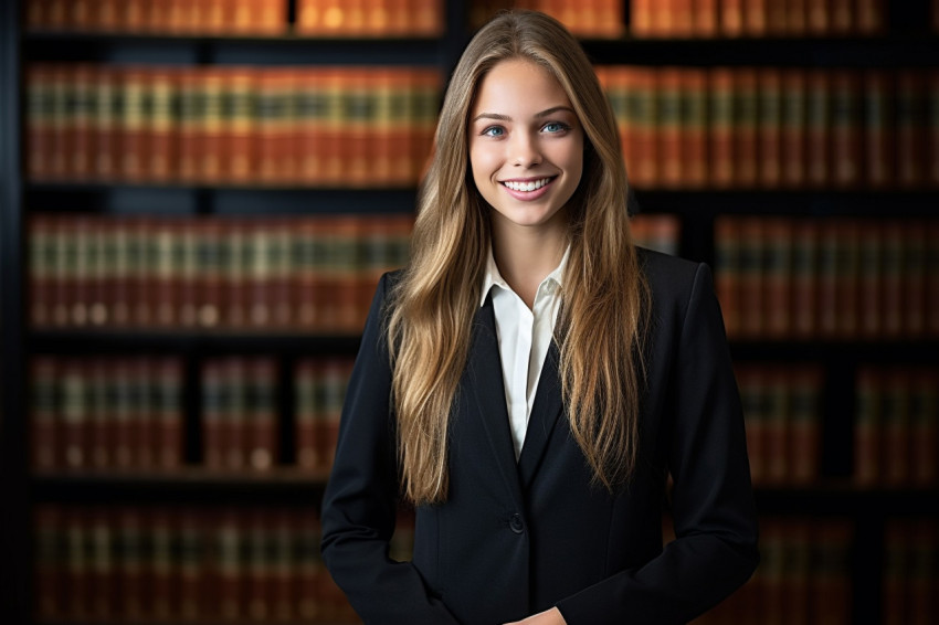 Approachable female attorney with a friendly demeanor