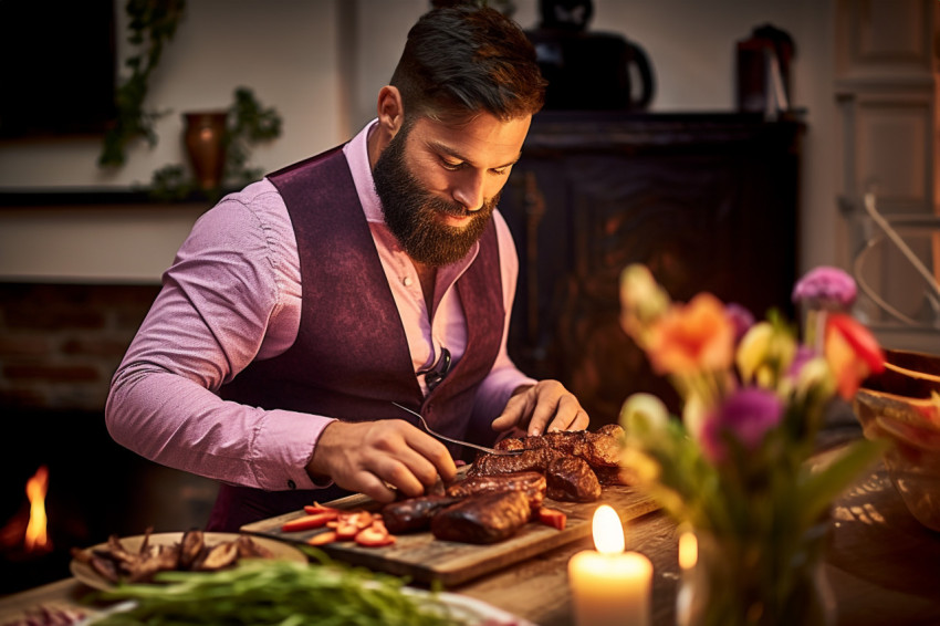 Savvy chef expertly flavors a hot steak