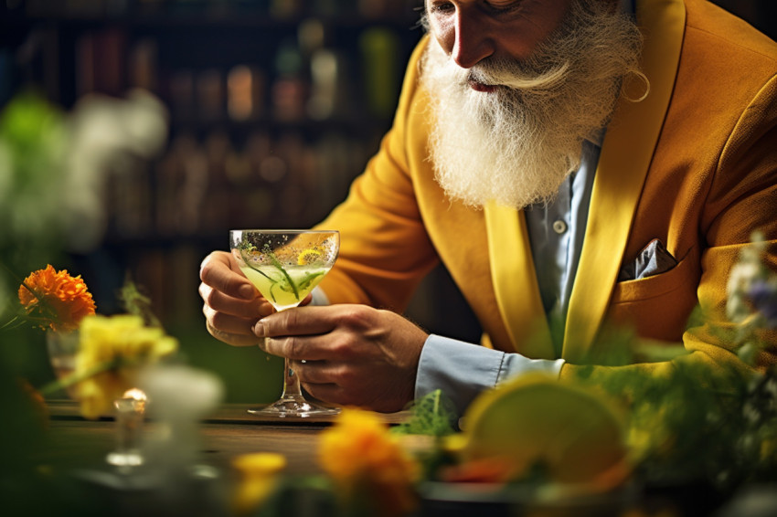 Skilled bartender adding a citrus twist to enhance a cocktails flavor