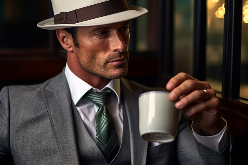 Stylish man enjoys a refreshing Moscow Mule