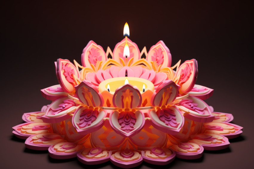 Festive diya decorations for Diwali