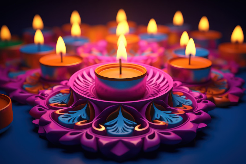 Diwali background with diya candles Diwali background with diya candles