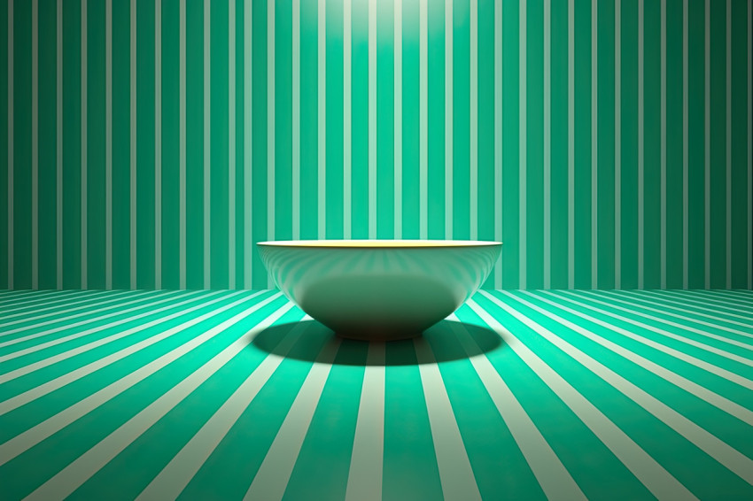 Turquoise bowl on glass wall matte finish