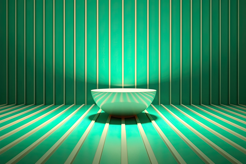 Turquoise bowl on glass wall matte finish