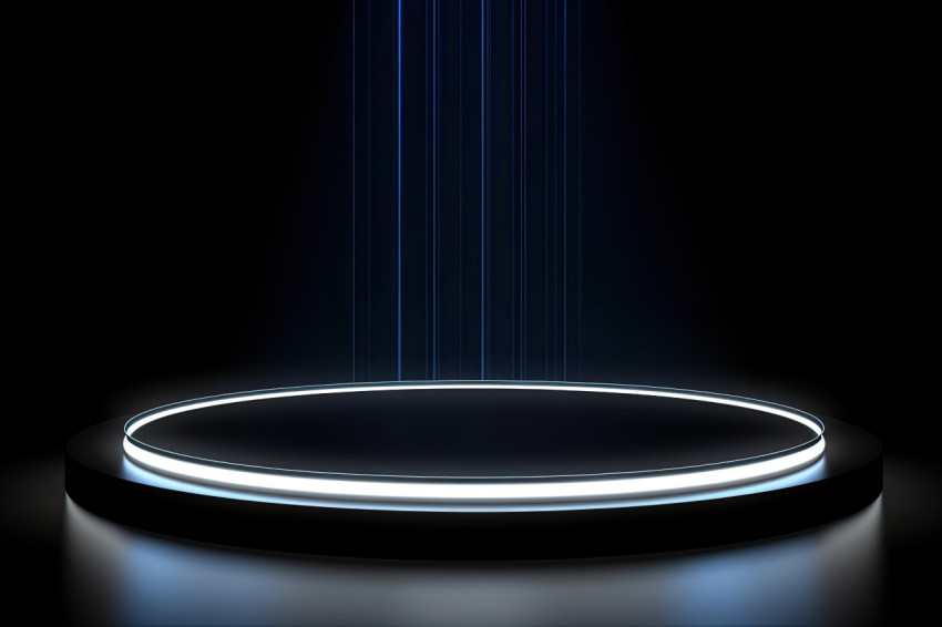 A circular podium with light