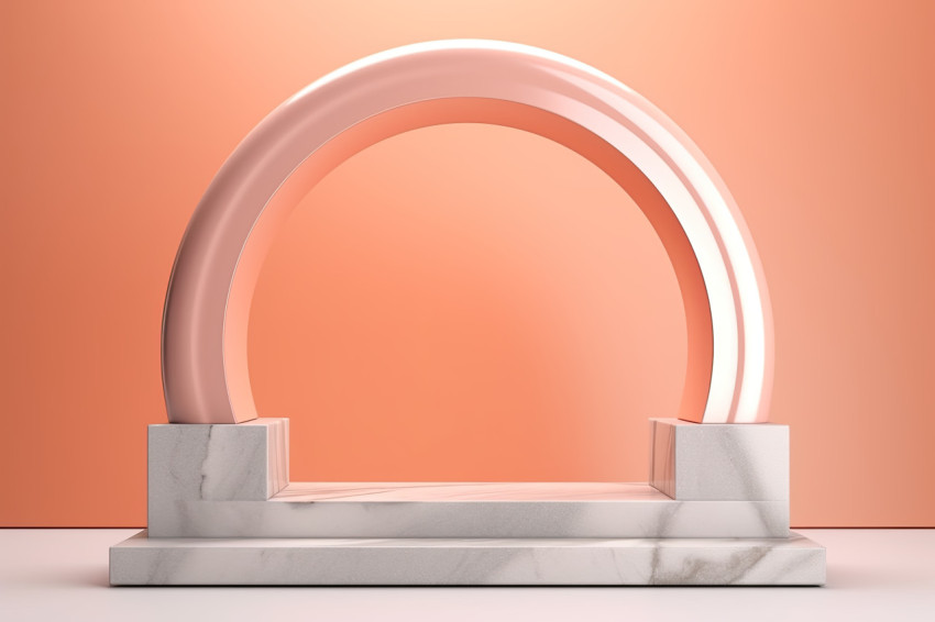 A marble pedestal in an arch background