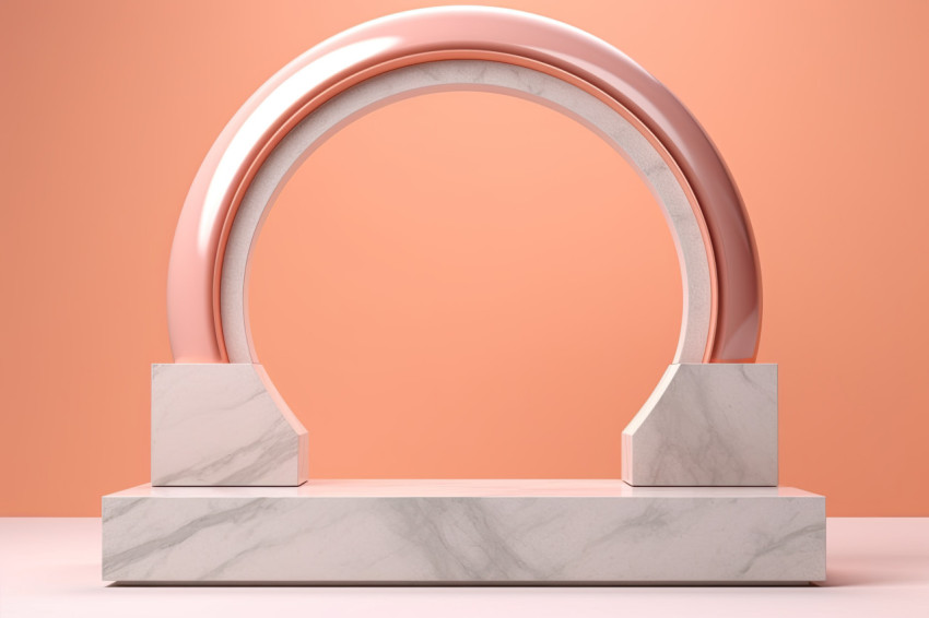 A marble pedestal in an arch background