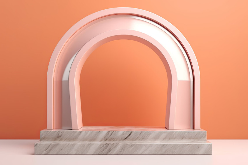 A marble pedestal in an arch background