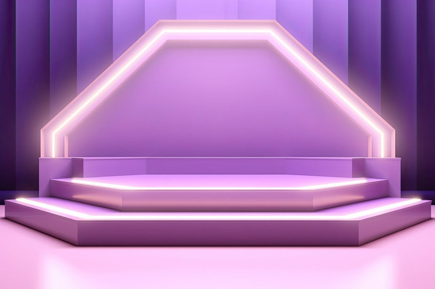 A simple podium in purple with small lights