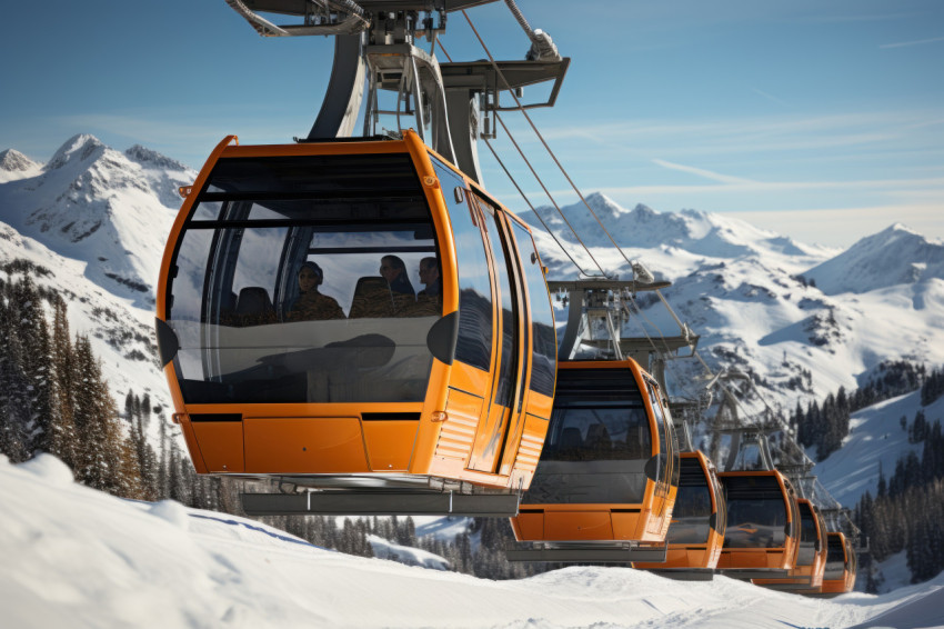 Efficient and safe self driving ski lifts at a modern resort, fu