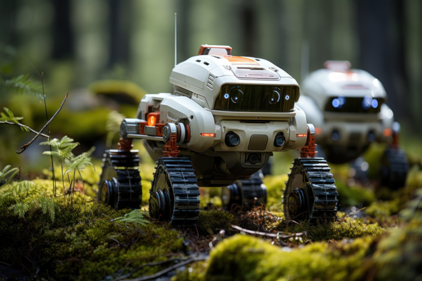 Safeguarding nature automated sensor patrols, futurism image