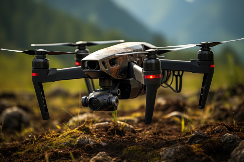 Advanced drone technology safeguarding wildlife in expansive res