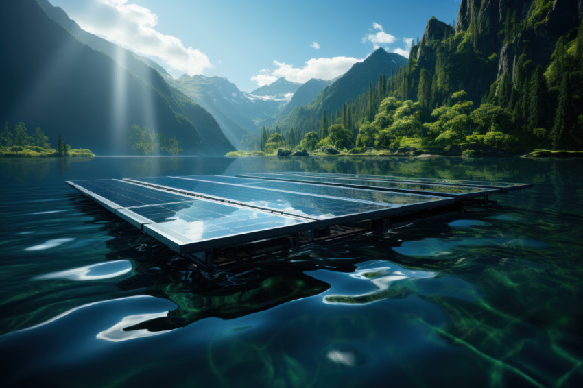 Aquatic solar revolution harnessing sunlight for clean energy, f