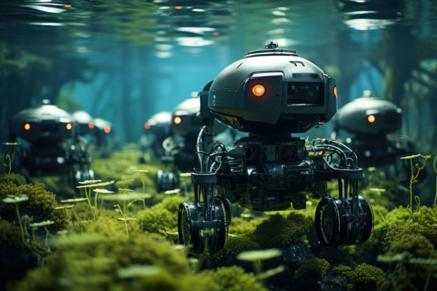 Innovative underwater robotic farming for sustainable seafood, f