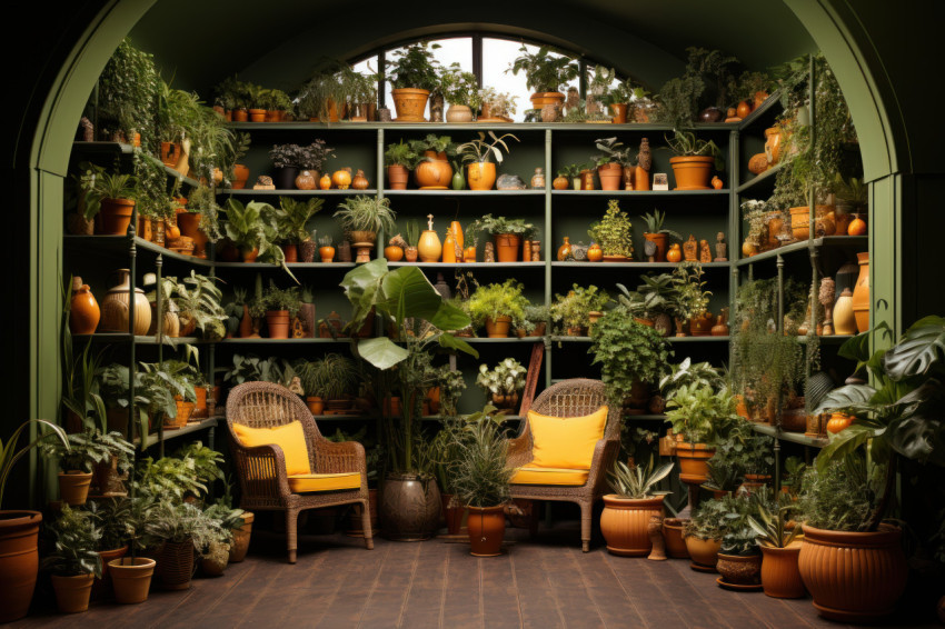 A room adorned with a variety of indoor plants