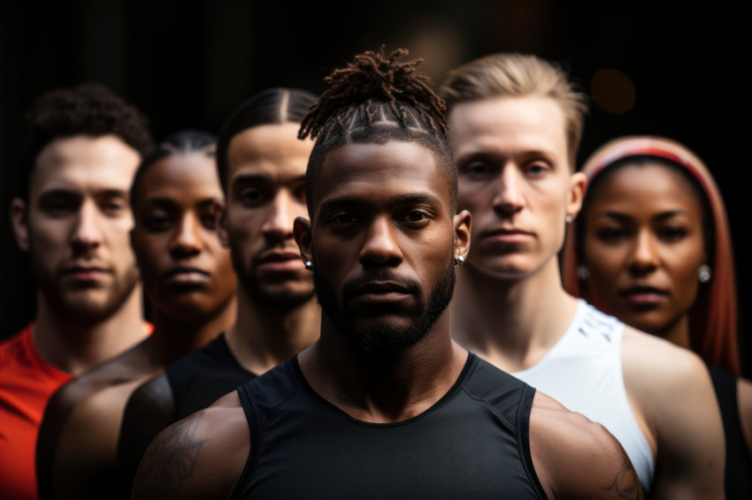 Multigender runners prepared for the race, runner image