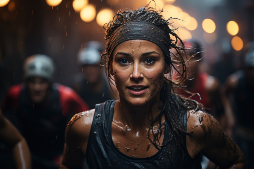 Runners grit shines through every splashing stride, runner image