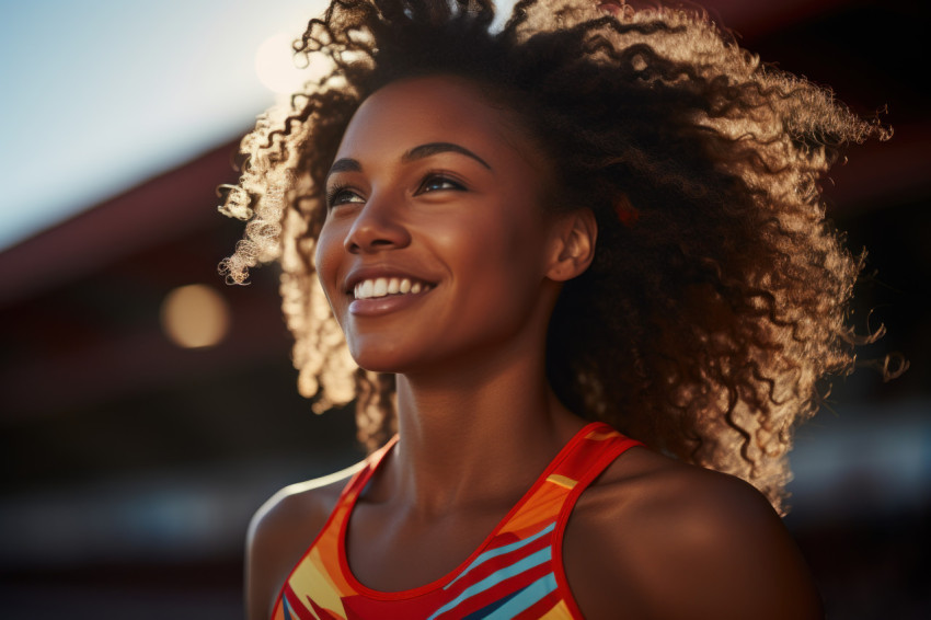 Close up of a female runner sportswear and race bib, runner imag