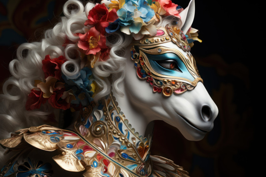 Carnival costumes transform into majestic horses