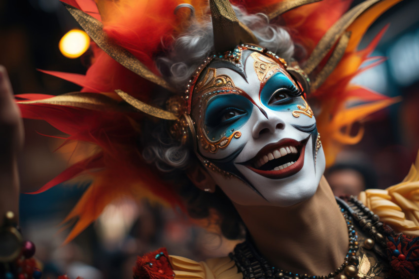 Carnival beat master dj in mask igniting dance party