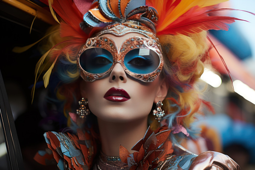 Carnival couture embracing bold elegance