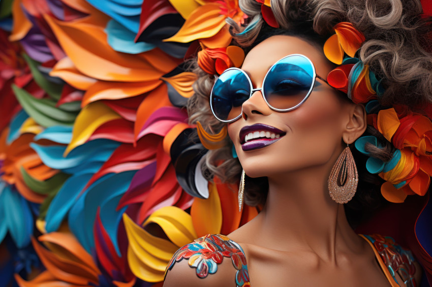 Artistic harmony carnival mask and vivid street mural Artistic harmony carnival mask and vivid street mural