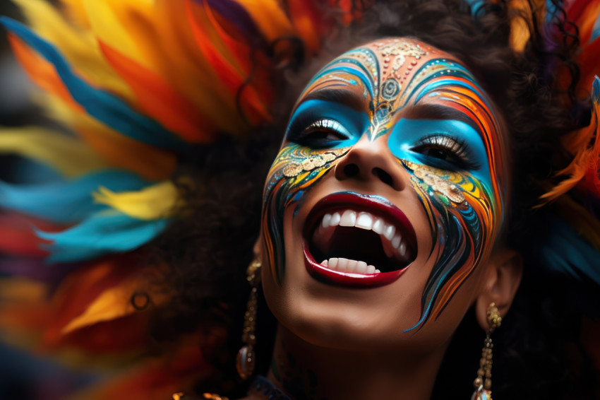 Celebratory samba dance woman embracing carnival vibrancy