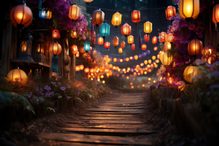Vibrant hue shifts along carnival path Vibrant hue shifts along carnival path