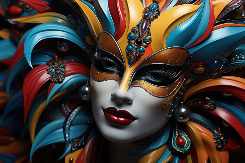 Visually mesmerizing carnival masks form kaleidoscopic display