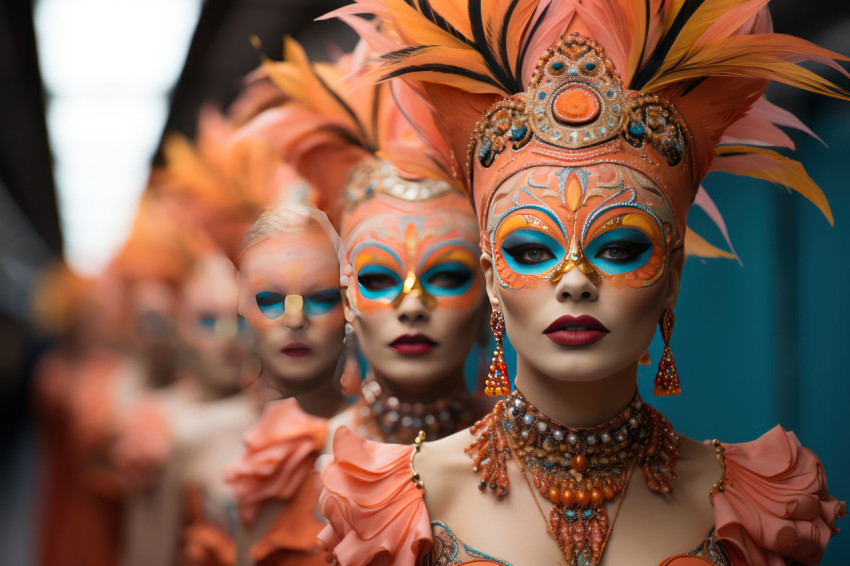 Carnival masks transforming runway glamour