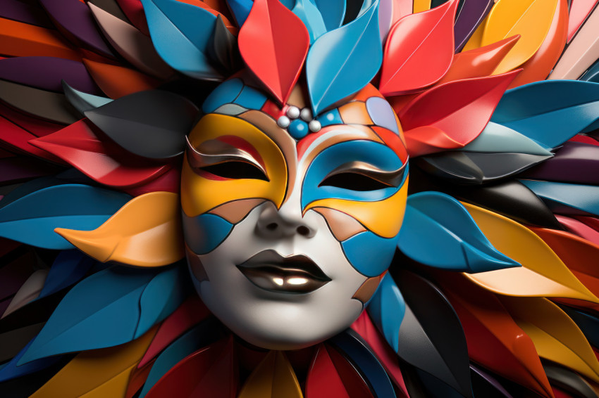 Carnival mask mosaic larger than life design