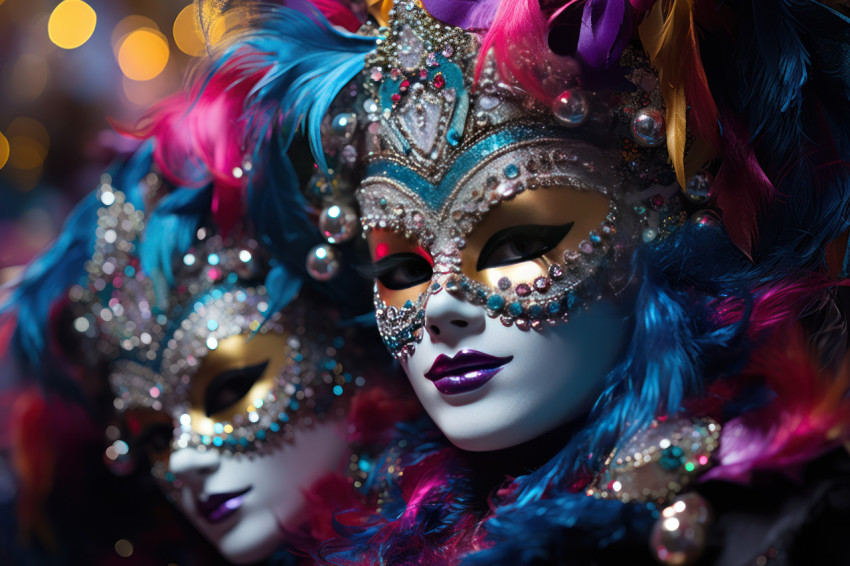 Iridescent bubble carnival masks creating magic and enchantment