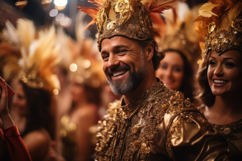 Elegance and festivity man in carnival mask