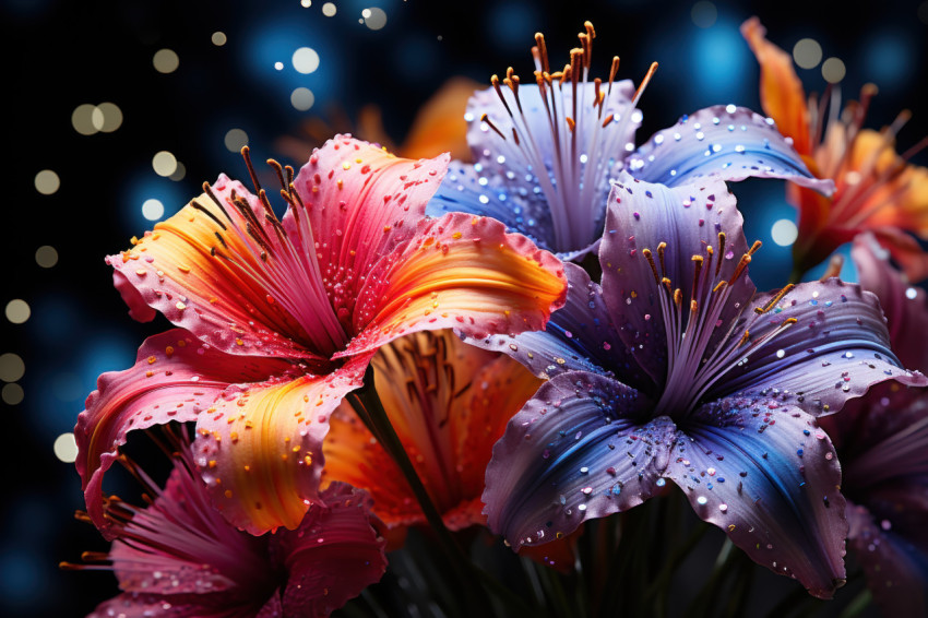 Nature pyrotechnics blooms sparkling in floral