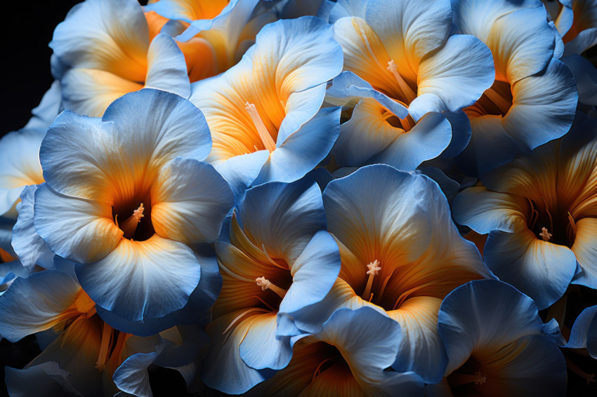 Elegance unfurling morning glories in soft sunrise