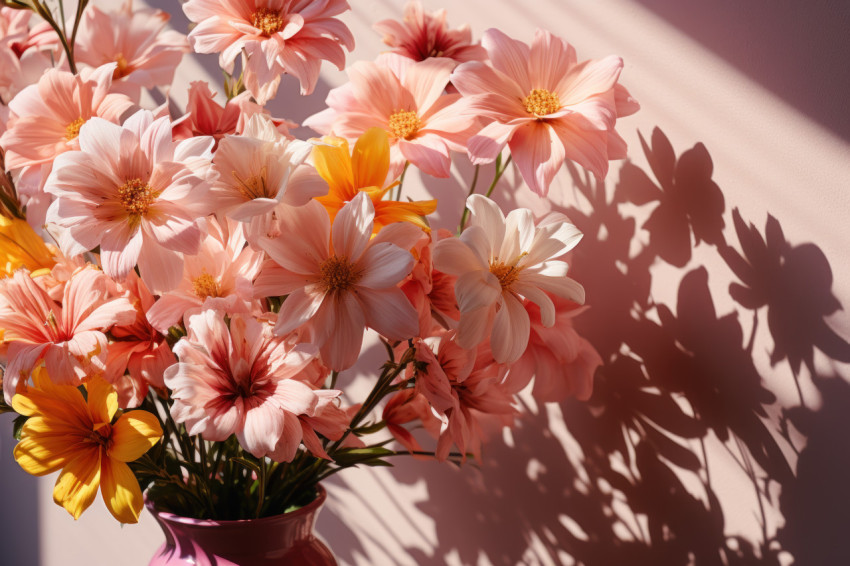 Floral shadows in morning soft light