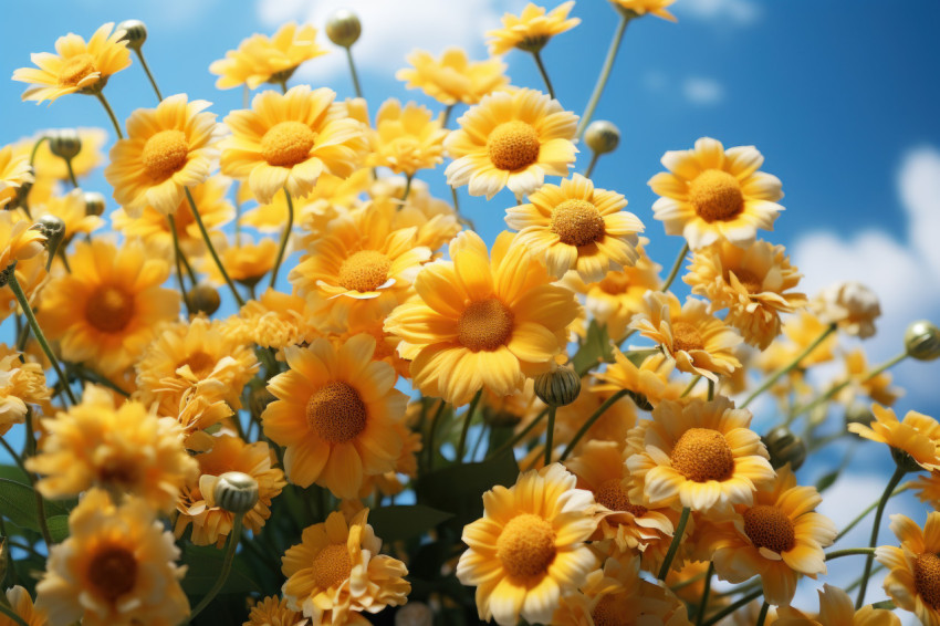 Sunflowers playful descent in a skydiving