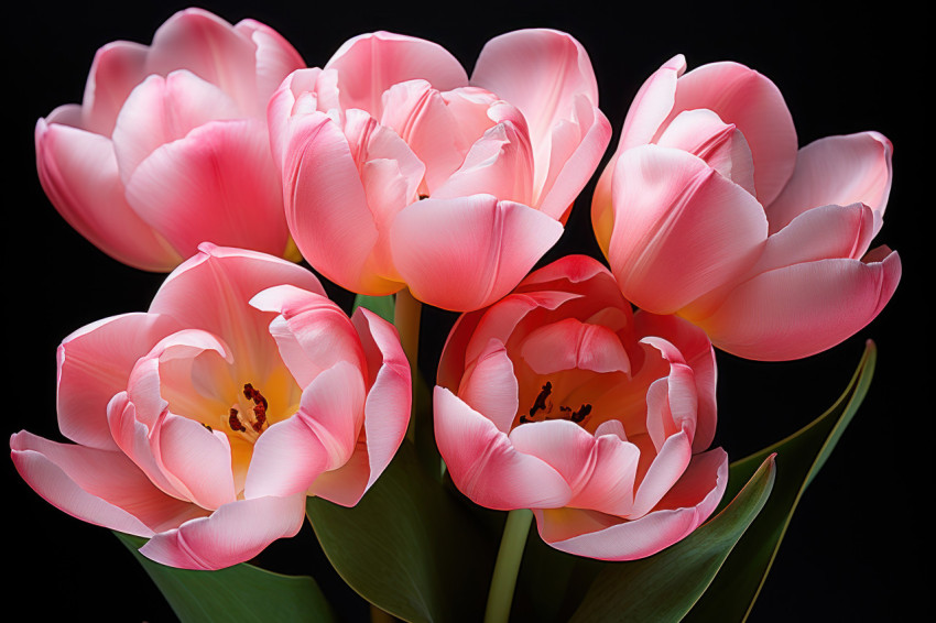 Time lapse of tulips from bud to bloom